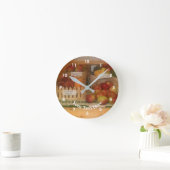 カントリー・フェア・フルーツパーソナライズされた収穫 ラウンド壁時計 (ホーム)