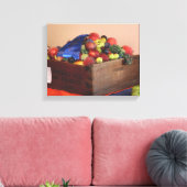 カントリー・フェア・フルーツ第一賞青リボン キャンバスプリント (インサイチュ (リビング))