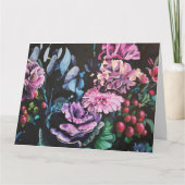 カントリー フラワル 折り畳み グリーティング カード (正面)