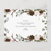 カントリー フラワープリント | 私のウェディングパーティーにいて ポストカード (裏面)