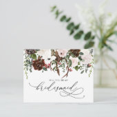 カントリー フラワープリント | 私のウェディングパーティーにいて ポストカード (スタンド正面)