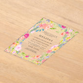 カントリー フローラル ガーデン ウェディング シャワー 招待状 (レイダウン)
