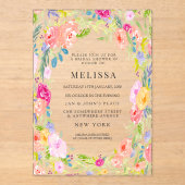 カントリー フローラル ガーデン ウェディング シャワー 招待状 (正面)