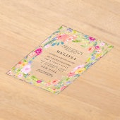 カントリー フローラル ガーデン ブライダル シャワー 招待状 (レイダウン)