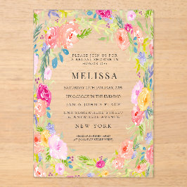 カントリー フローラル ガーデン ブライダル シャワー 招待状