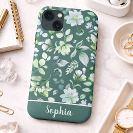 カントリー フローラル セージグリーン シグネチャー iPhone 13ケース
