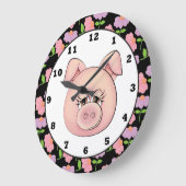 カントリー・ブタの壁時計 ラージ壁時計 (傾斜)