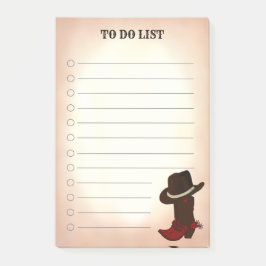 カントリー ブラウン ブーツ ハット To Do リスト付箋 ポストイット