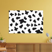 カントリー・ブラック・アンド・ホワイト・カウズ キャンバスプリント (インサイチュ (リビング))