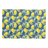 カントリー・ブルーのレモン・フルーツ 枕カバー (裏面)