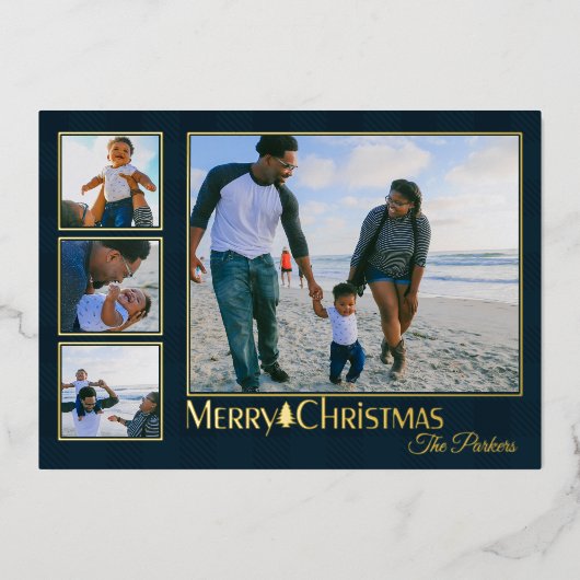 カントリー プライド トラディショナル クリスマス フォト 箔シーズンカード (正面)