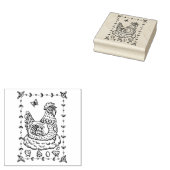 カントリー・ヘン、巣、卵、シックなフォーク・アー縁どト・ニース ラバースタンプ (押印)