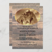 カントリー ホース セピア ウェディング 招待状 (正面/裏面)