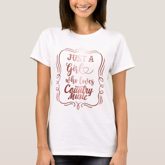 カントリー・ミュージックが大好きな女の子 Tシャツ (正面)