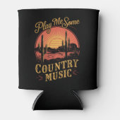 カントリー・ミュージックを演奏してよ 西部開拓時代のカウボーイ ヴィンテージ 缶クーラー (正面)