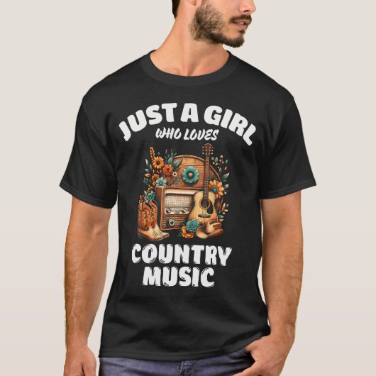 カントリー・ミュージック好き女子 Tシャツ (正面)