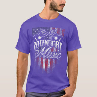 カントリー・ミュージック ギター アメリカ国旗 ウエスタン デザイン Tシャツ