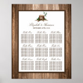 カントリー・モノグラムの木結婚と木の座席表 ポスター (正面)