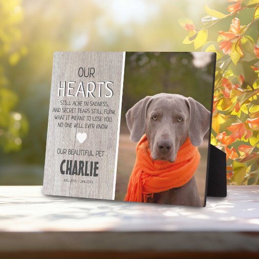 カントリー ライト ラスティック ウッド | ペット フォト メモリアル フォトプラーク