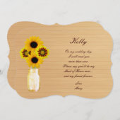カントリー　ラスティック　イエロー　メイソンジャー　メイドオブオナーカード 招待状 (正面/裏面)