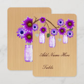 カントリー ラスティック パープル メイソンジャー テーブル プレースカード 招待状 (正面/裏面)