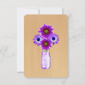 カントリー ラスティック パープル メイソンジャー テーブル プレースカード 招待状 (裏面)