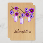 カントリー ラスティック パープル メイソンジャー 受付カード 招待状 (正面/裏面)