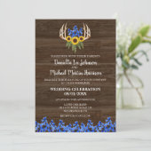 カントリー ラスティック フラワー アントラー ウェディング 招待状 (スタンド正面)