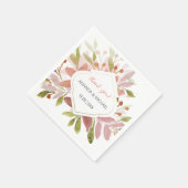 カントリー ラスティック ブラッシュ グリーン ワイルドフラワーズ 水彩画 スタンダードカクテルナプキン (角)