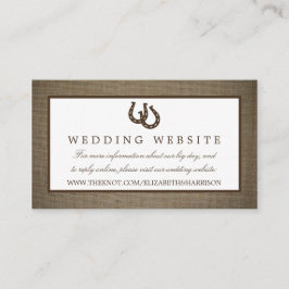 カントリー ラスティック ホースシュー オン バーラップ ウェディング エンクロージャーカード