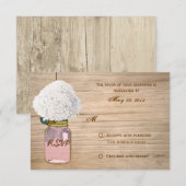 カントリー　ラスティック　メイソンジャー　ハイドランジア　RSVP 出欠カード (正面/裏面)