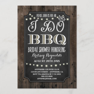 カントリー ラスティック 私たち BBQ ウェディング シャワー 招待状