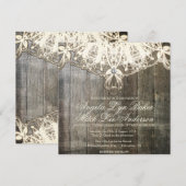 カントリー ラセとウッド ラスティック ウェディング インビテーション (正面/裏面)