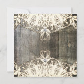 カントリー ラセとウッド ラスティック ウェディング インビテーション (裏面)