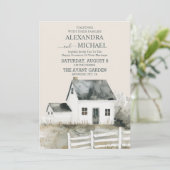 カントリー ランチ ファーム バーン ウェディング インビテーション (スタンド正面)