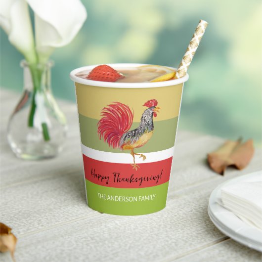 カントリー・レッド・ロスターの水色 紙コップ (インサイチュ)