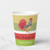 カントリー・レッド・ロスターの水色 紙コップ (裏面)