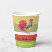 カントリー・レッド・ロスターの水色 紙コップ (正面)