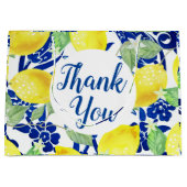カントリー・レモン&ブルーフローラサンキュー ラージペーパーバッグ (正面)