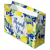 カントリー・レモン&ブルーフローラサンキュー ラージペーパーバッグ (正面アングル)