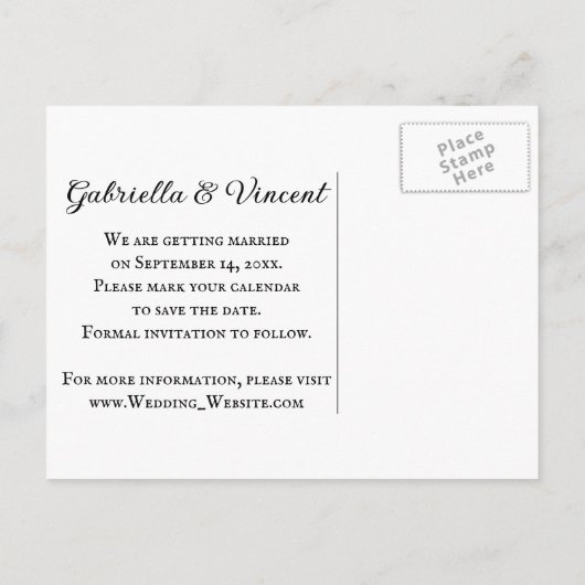 カントリー・レース花屋の結婚式の日付を保存 案内ポストカード (裏面)