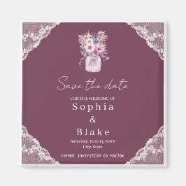 カントリー・レース・メイソン・ジャー・ブルゴーニュ日付を保存 マグネット