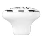 カントリー・ロスター白黒のチェック・ノブ セラミックノブ (側面)