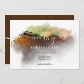 カントリー・ロッキー山脈の結婚風景 招待状 (正面/裏面)