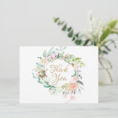 カントリー ローズ フローラル ガーランド サンクス サンキューカード (スタンド正面)