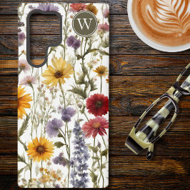 カントリー・ワイルドフラワーのイニシャル SAMSUNG GALAXY S22 ULTRAケース