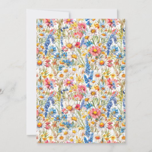 カントリー・ワイルドフラワーアー結婚チのリハーサルディナー 招待状 (裏面)