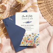 カントリー・ワイルドフラワーエンゲージメント写真結婚式 セーブザデート