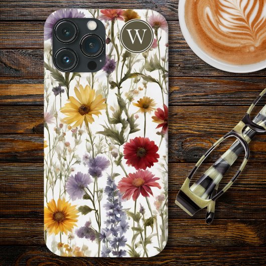 カントリー・ワイルドフラワーズモノグラム Case-Mate iPhoneケース