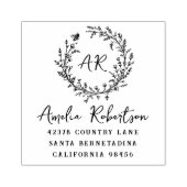 カントリー・ワイルドフラワーズ&ビー・モノグラムのアド素朴レス ラバースタンプ (インプリント)